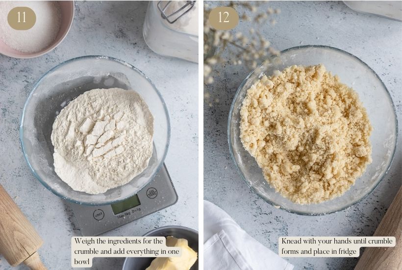Instructions making crumble dough